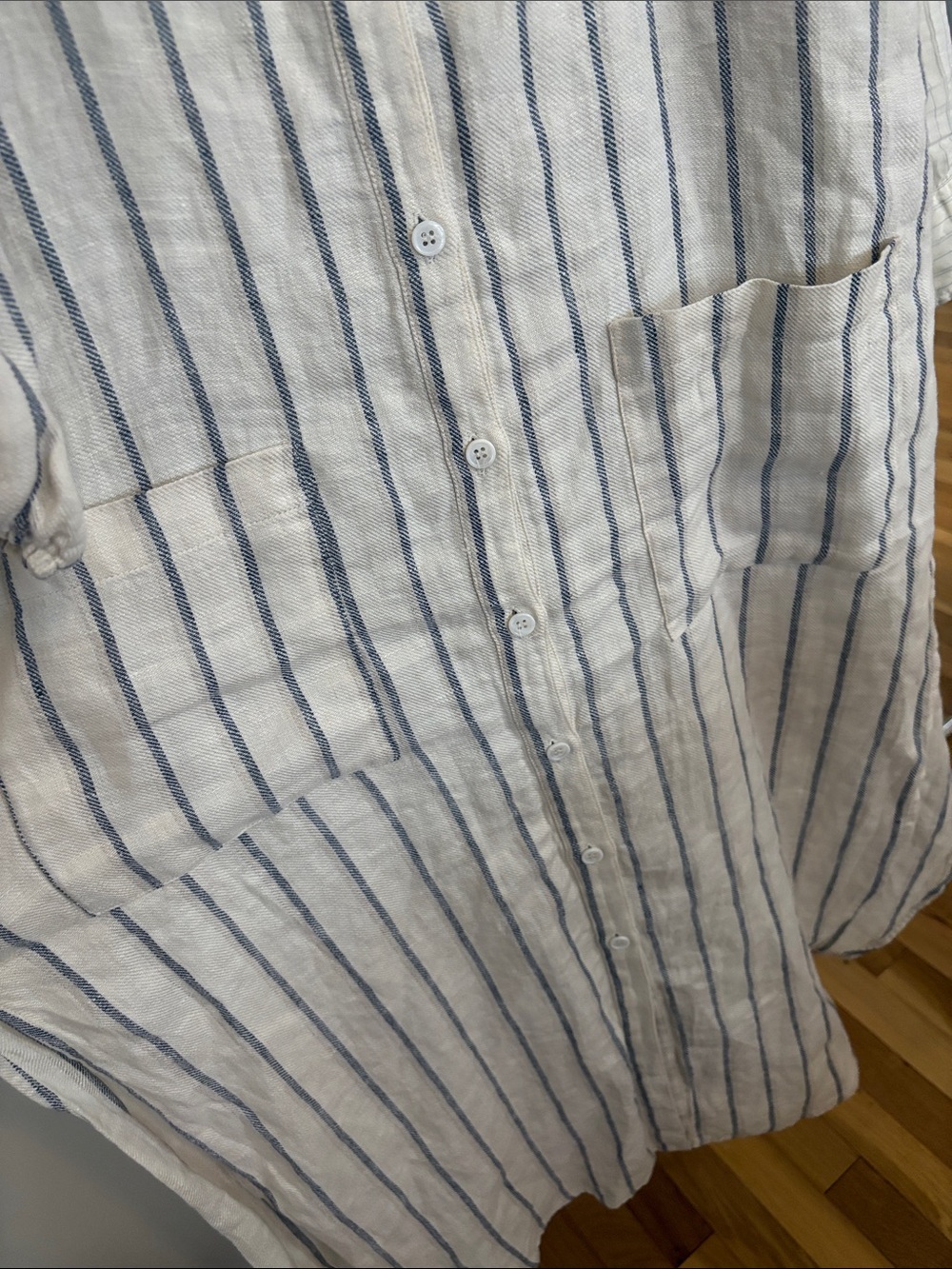 Reformation Linen Striped Cold-Shoulder Maxi Dress - Picture 7 of 11